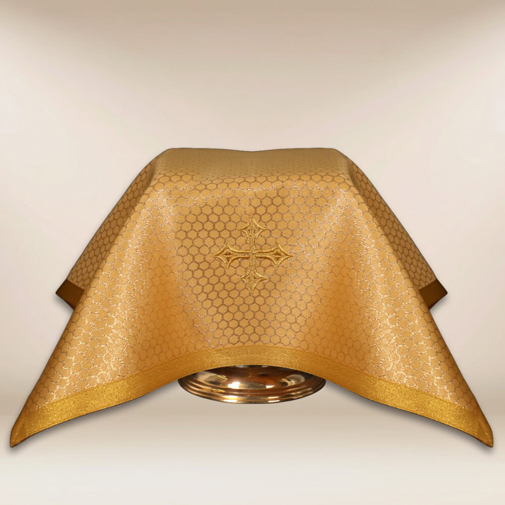 Véu para cálice dourado 45x45cm