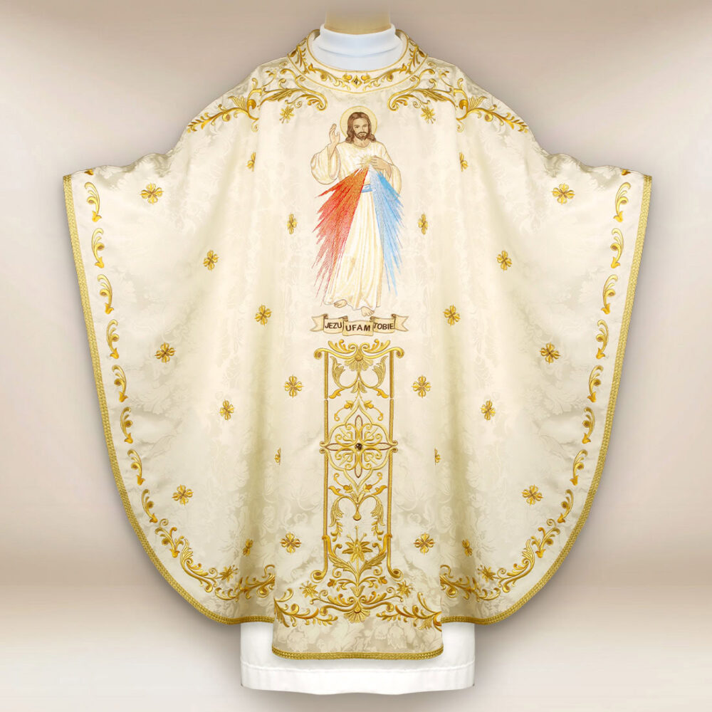 Casula bordada litúrgica Jesus Misericordioso