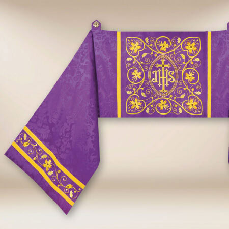Véu Umeral Bordado Roxo