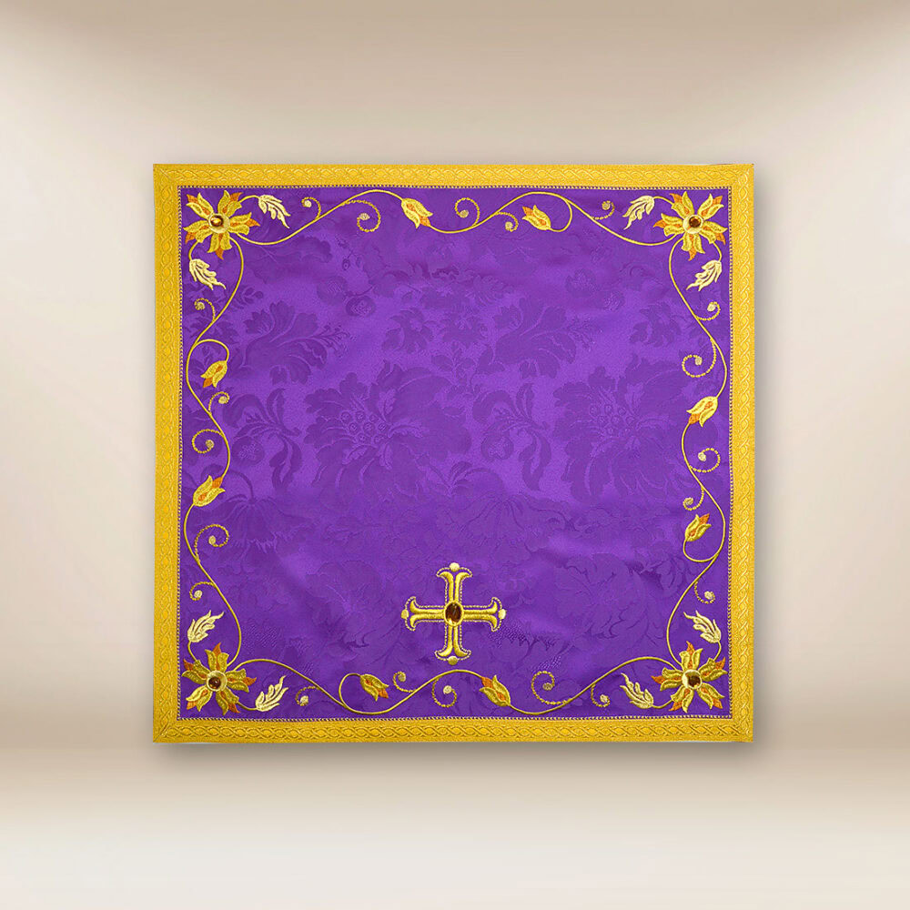 Véu para cálice roxo bordado