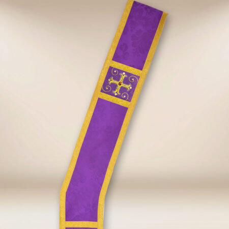 Estola bordada diaconal roxa