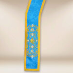 Estola bordada diaconal azul