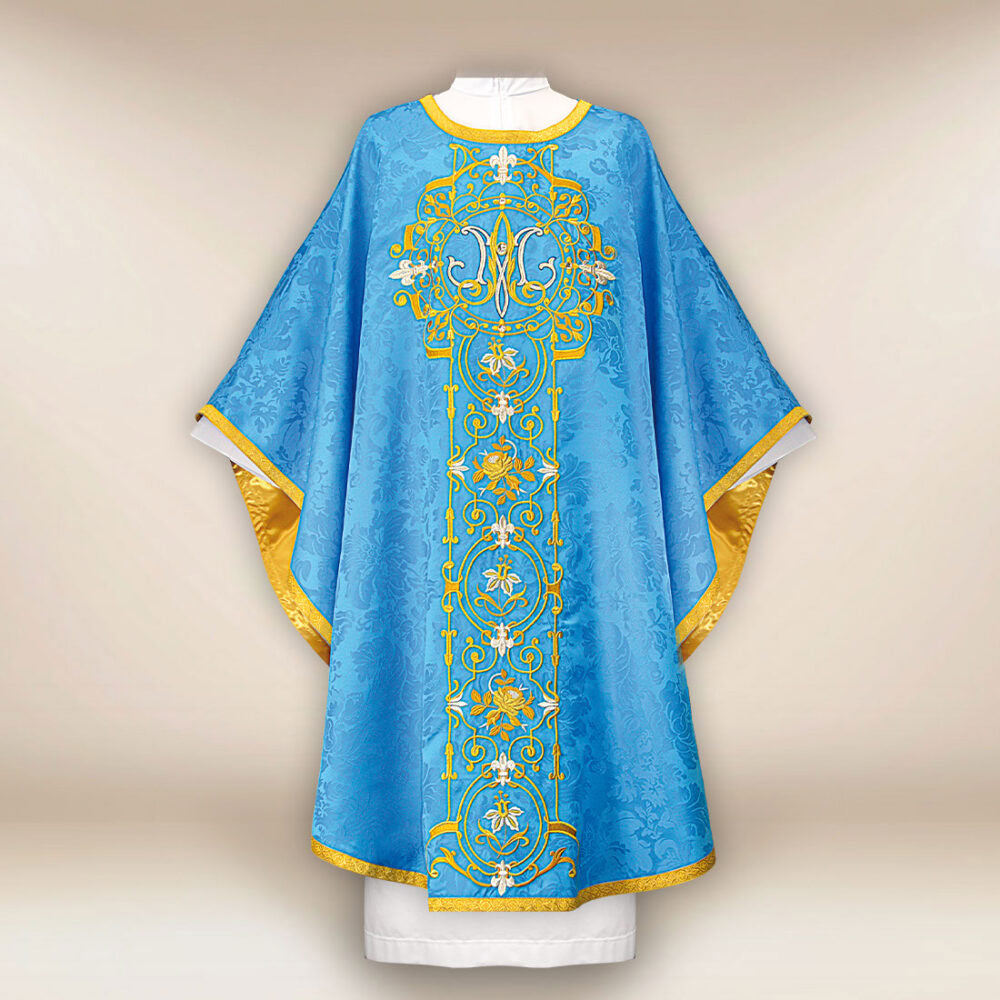 Casula bordada mariana azul