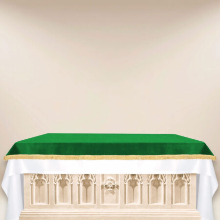 Cobertura de altar de veludo verde