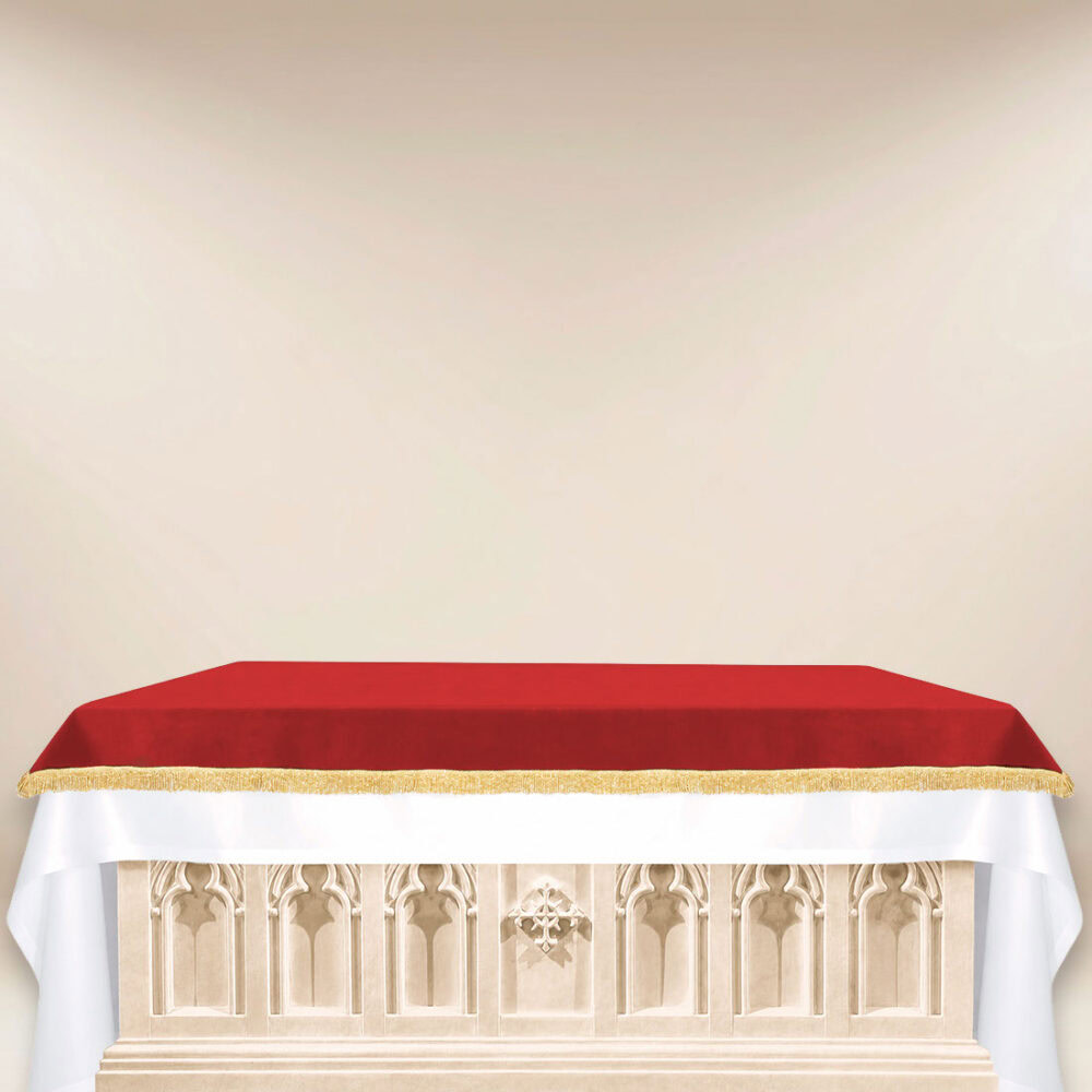 Cobertura de altar de veludo vermelho