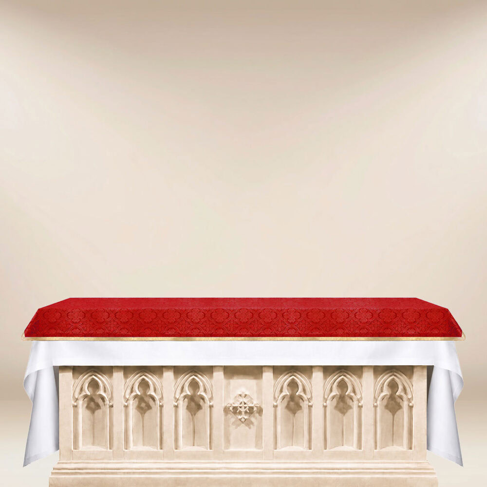 Cobertura de altar em jacquard vermelha
