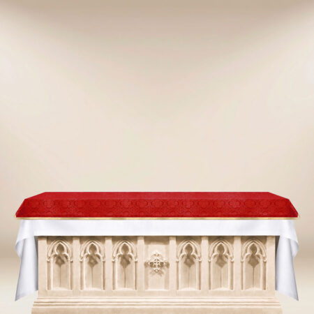 Cobertura de altar em jacquard vermelha