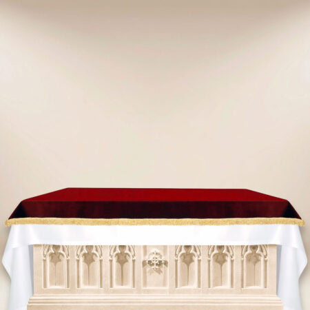 Cobertura de altar de pelúcia bordô