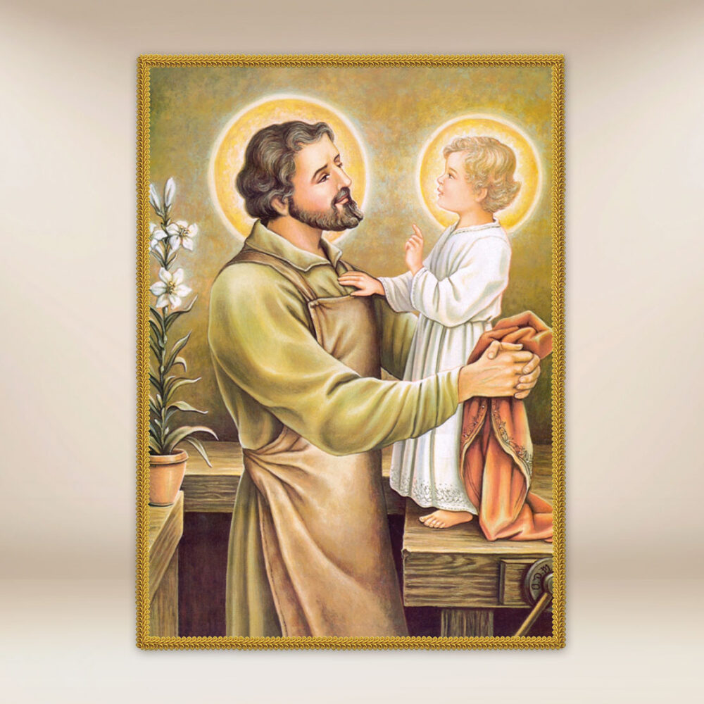 Decoração fotográfica São José com o Menino Decoração fotográfica São José com o Menino
