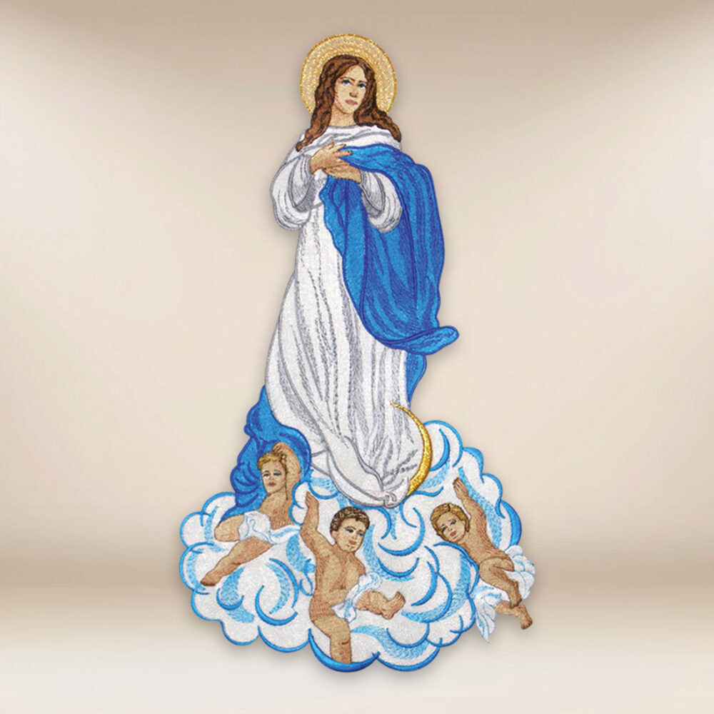 Aplicação bordada Mãe de Deus Assunta