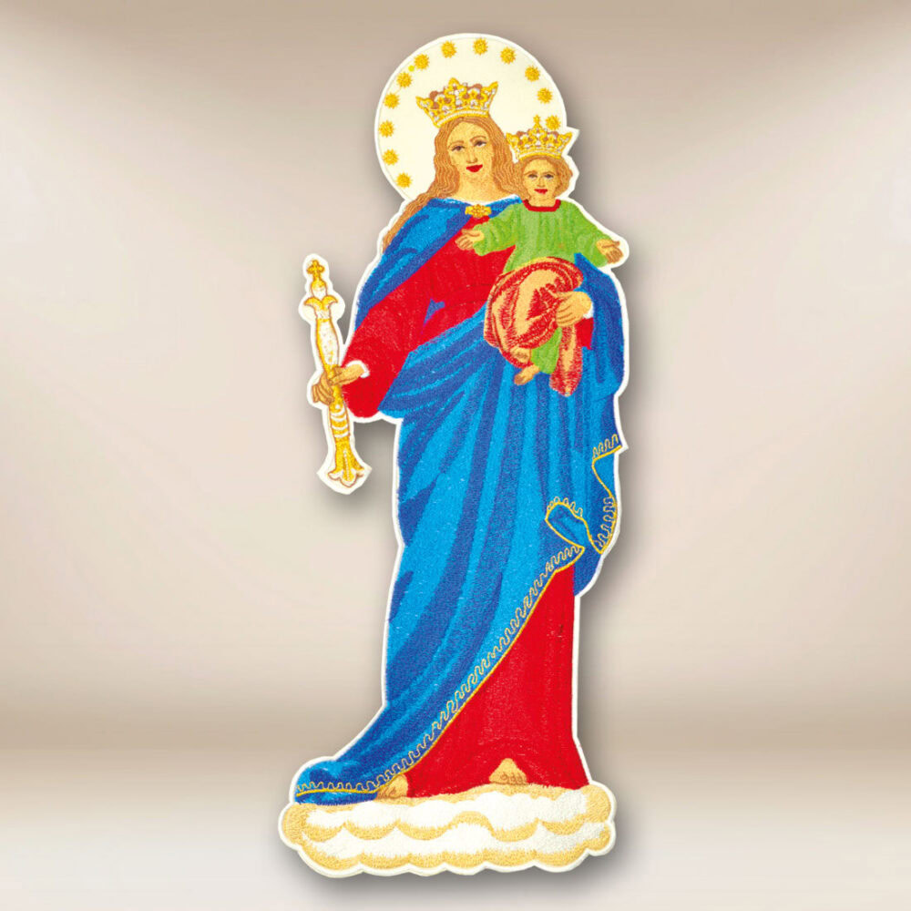 Aplicação bordada Mãe de Deus