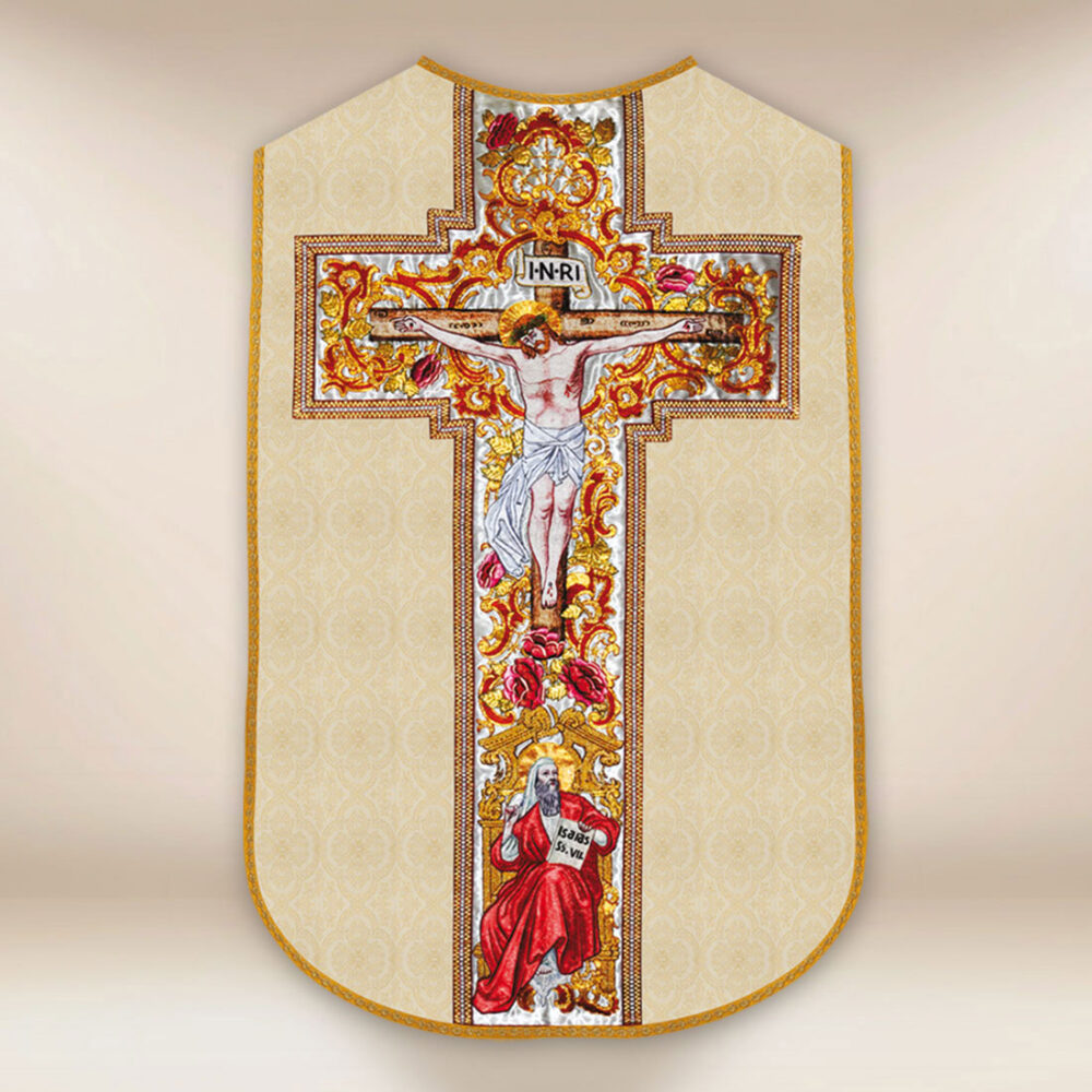 Casula romana réplica Jesus na Cruz