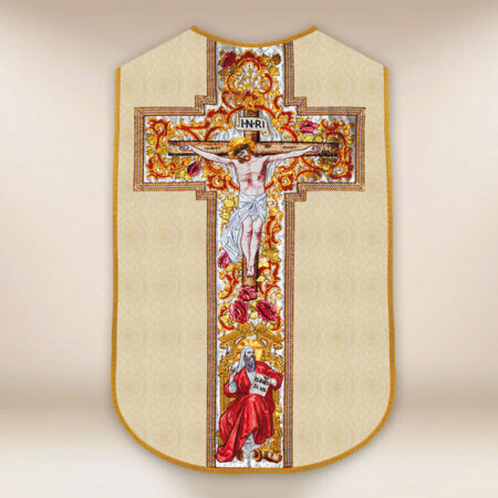 Casula romana réplica Jesus na Cruz