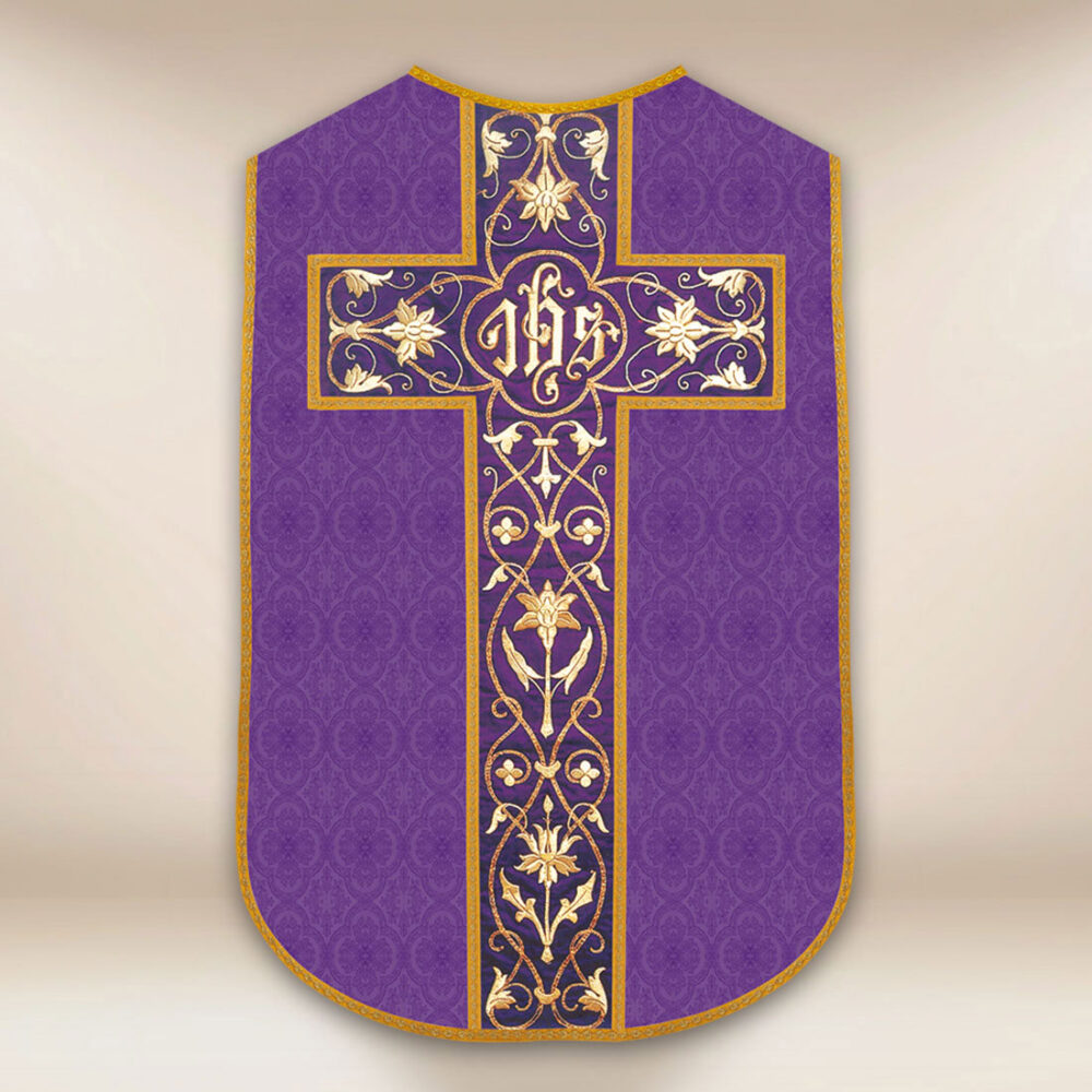 Casula romana réplica roxa IHS Casula romana réplica roxa IHS