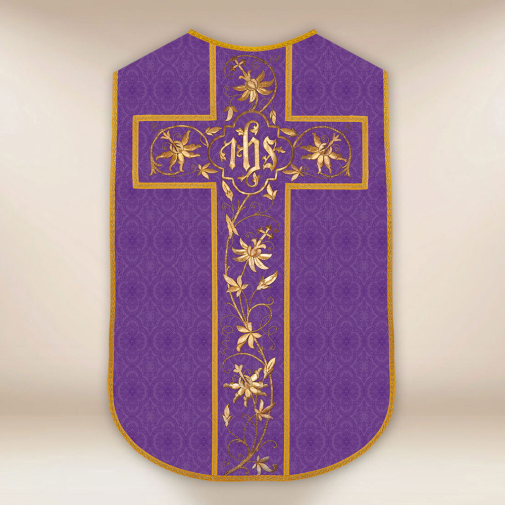 Casula romana réplica roxa IHS Casula romana réplica roxa IHS