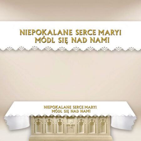 Obrus Foto Wycinany Laserowo “Niepokalane Serce Maryi Módl Się Nad Nami”