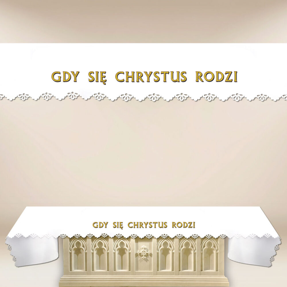 ob_59_2_26 Obrus foto wycinany laserowo „Gdy Się Chrystus Rodzi”