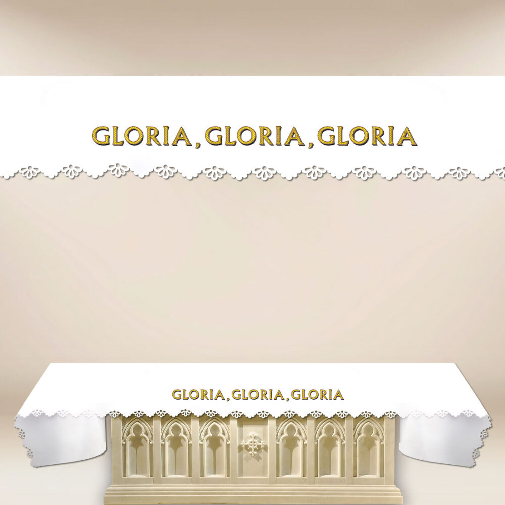 ob_59_5_26 Obrus foto wycinany laserowo „Gloria Gloria Gloria”
