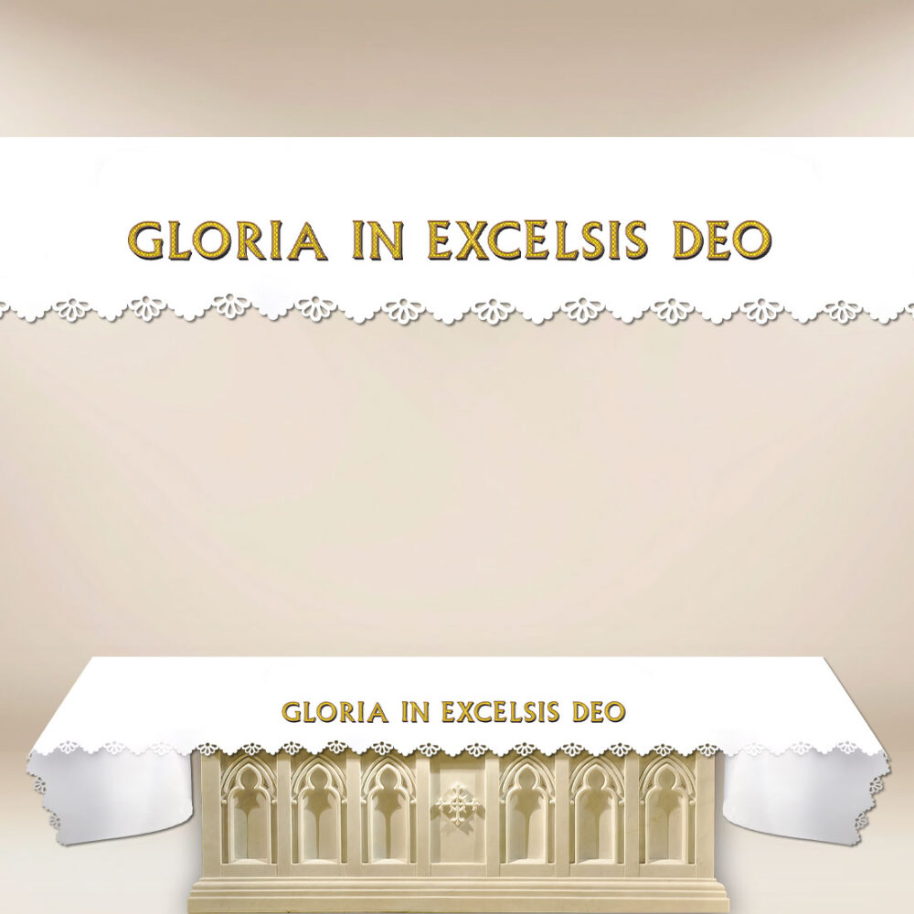 ob_59_6_26 Obrus Foto Wycinany Laserowo “Gloria In Excelsis Deo”