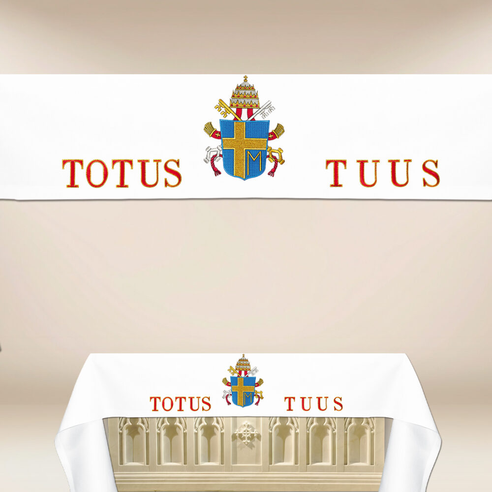 ob_62_4_26 Obrus haftowany “Totus Tuus” na dowolny wymiar