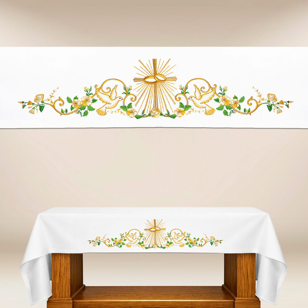 Toalha de altar bordada de casamento Toalha de altar bordada de casamento
