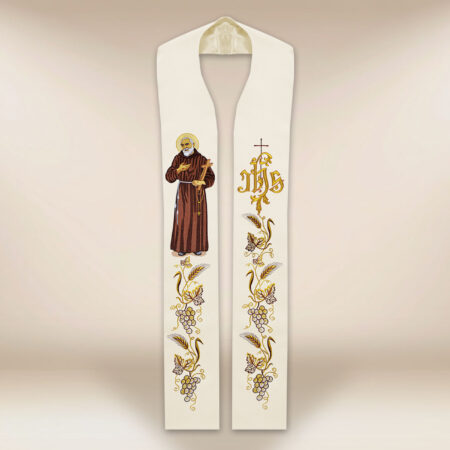 Estola bordada São Padre Pio