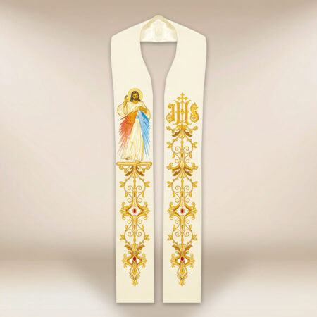 Estola litúrgica com a imagem de Jesus Misericordioso
