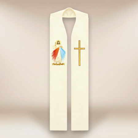 Estola litúrgica bordada com Jesus Misericordioso