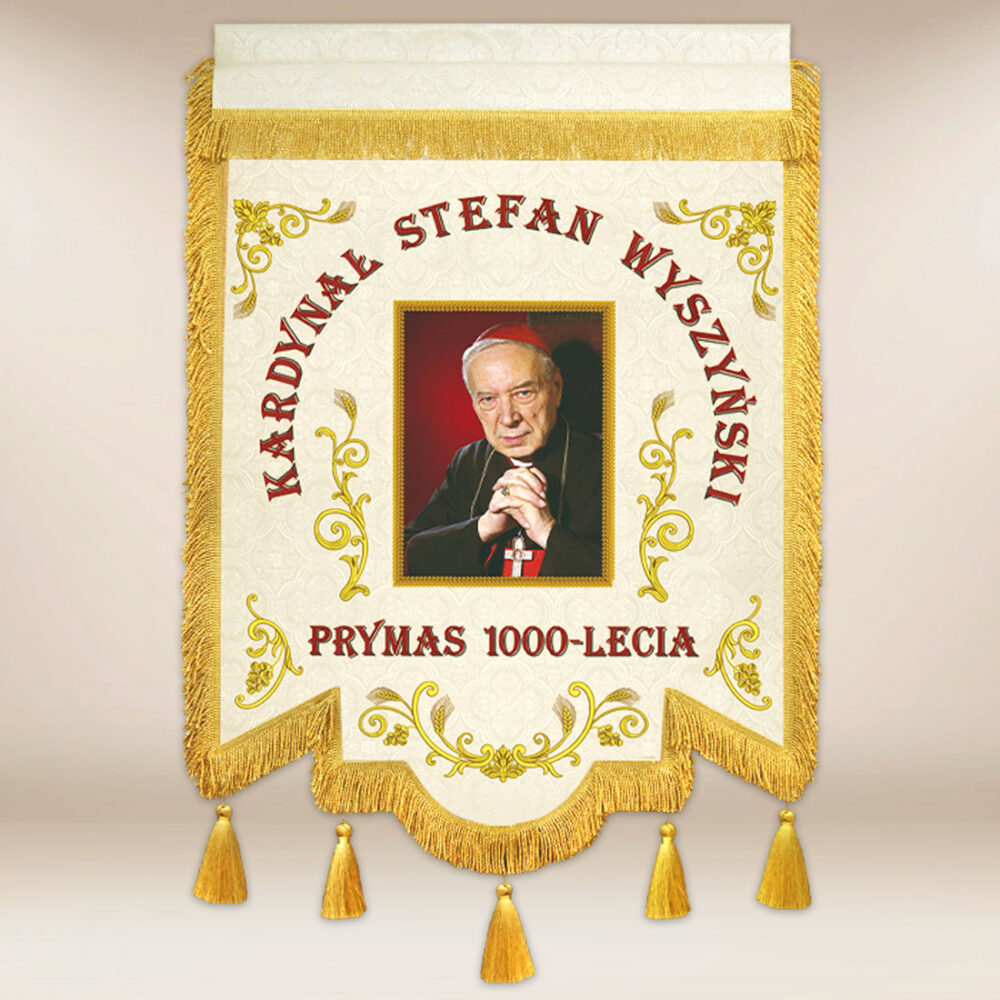 116_p7_26 Chorągiew kościelna dwustronna- Kardynał Stefan Wyszyński