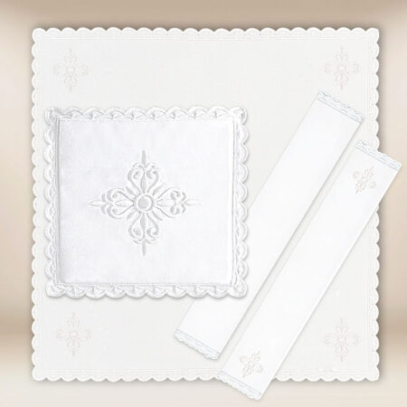 Conjunto de alfaias do cálice branco