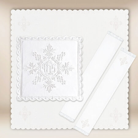 Conjunto de Alfaias do Cálice Brancas IHS