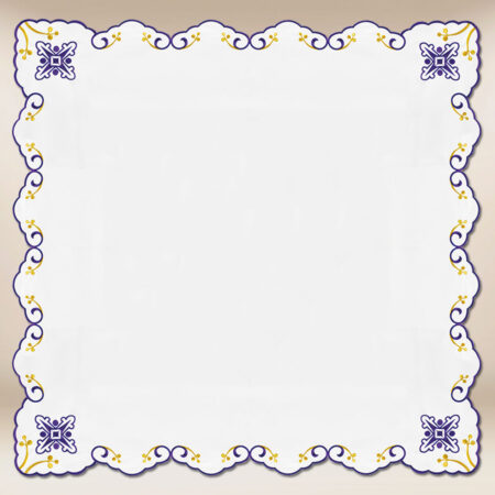 Cobertura bordada roxa 95×95