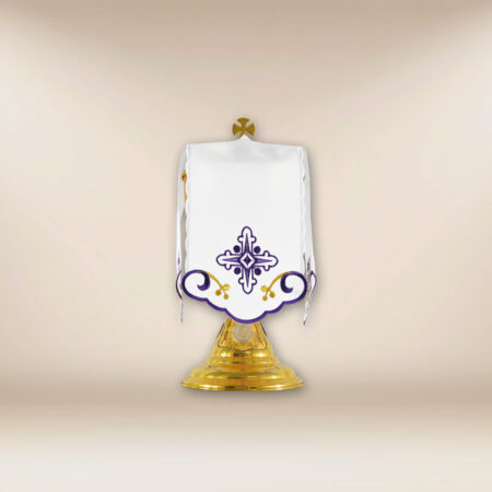 Conopeu véu píxide com bordado roxo