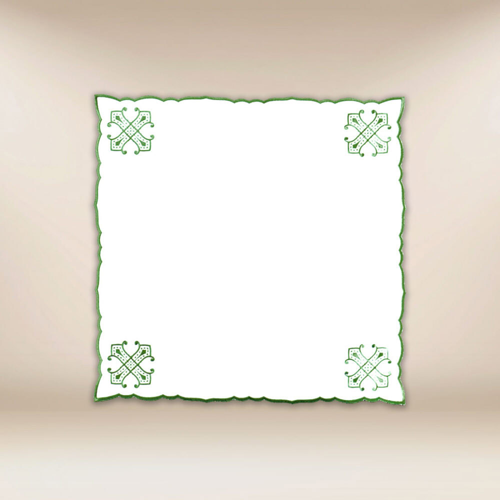 Cobertura bordada verde 45×45 Cobertura bordada verde 45×45