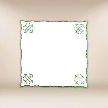 Cobertura bordada verde 45×45