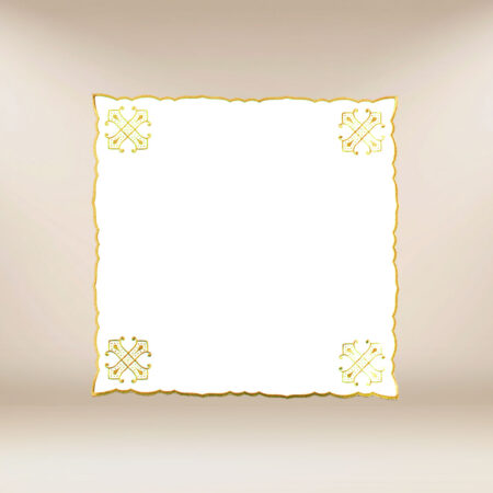 Cobertura bordada dourada 45x45