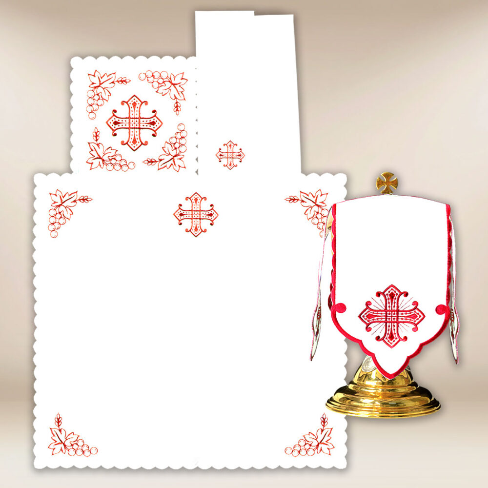 Conjunto de alfaias do cálice bordado Conjunto de alfaias do cálice bordado