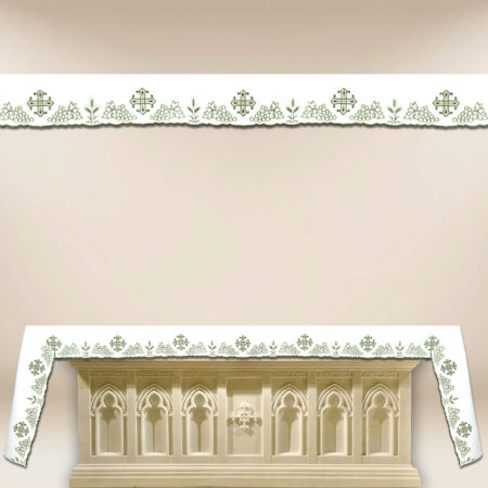 Toalha de altar bordada verde