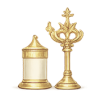 Detalhe do bordado dourado da coleção Brillante-Bianco para vestes litúrgicas
